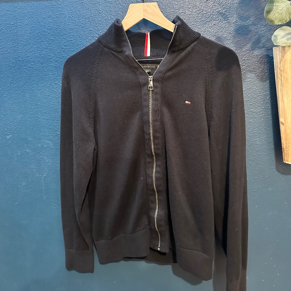 Tommy Hilfiger Men’s Medium Full-Zip Cardigan Sweater – Classic & Cozy